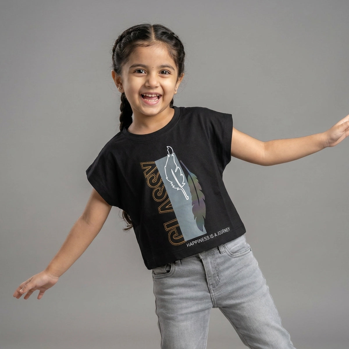Girls "Sparkle" Graphic Print T-Shirt pair