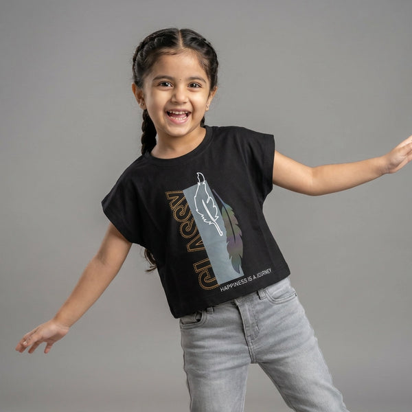Girls "Sparkle" Graphic Print T-Shirt pair