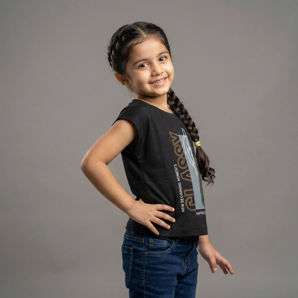 Girls "Sparkle" Graphic Print T-Shirt pair