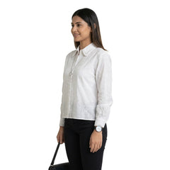 Blush Floral Embroidered Button-Down Shirt – Elegant Everyday Chic