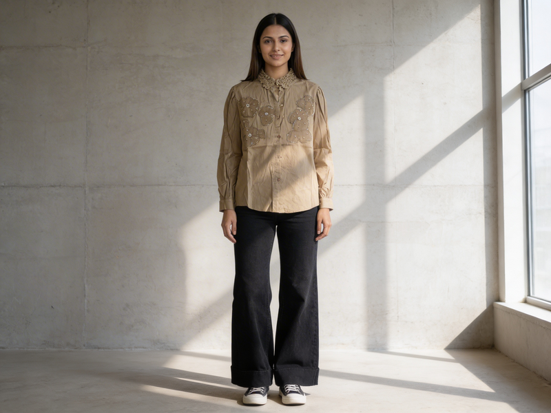 Embroidered Shirt for Women – Elegant Party & Formal Wear