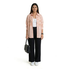Women’s Embroidered Shirt – Elegant Button-Down Cotton Top | Smart Casual & Office Wear