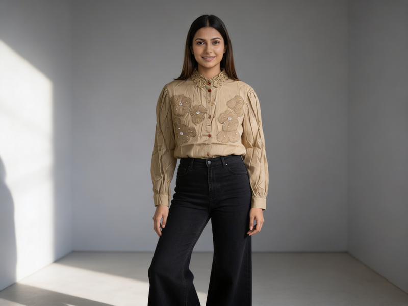 Embroidered Shirt for Women – Elegant Party & Formal Wear