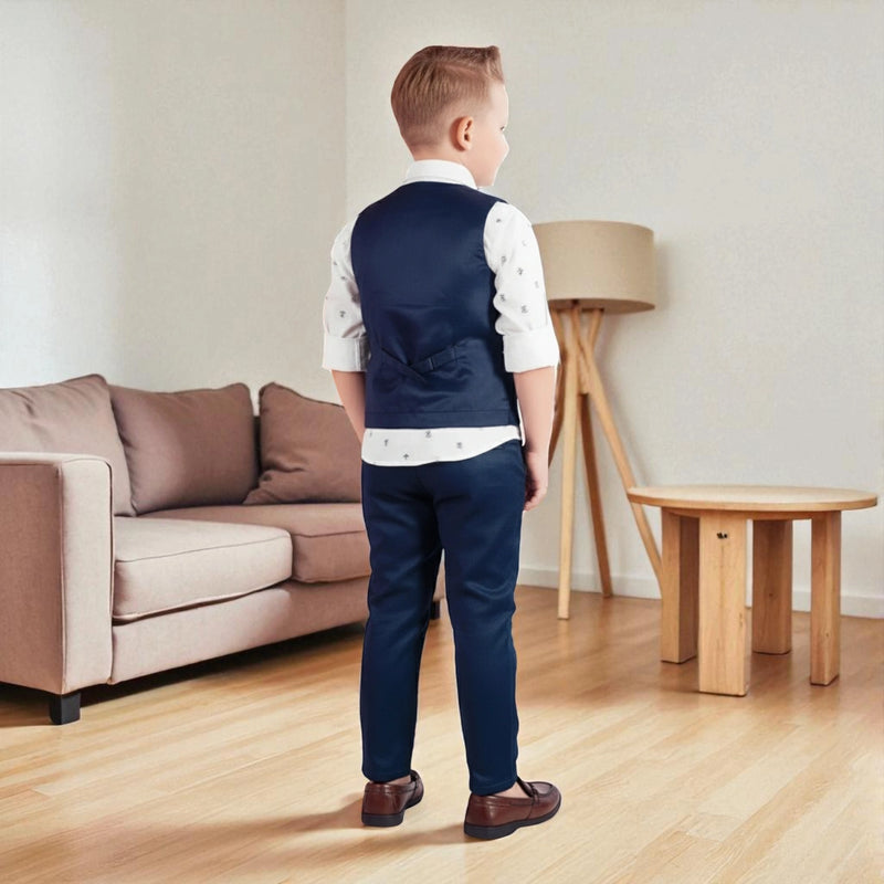 Boys Suit Set with Bow – Kids Party Wear Outfit