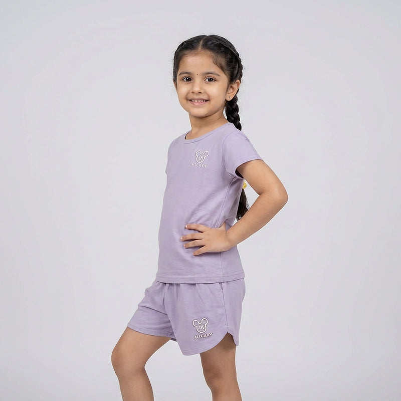 Girls Co-Ord Set – Casual Cotton T-Shirt & Shorts Outfit for Kids