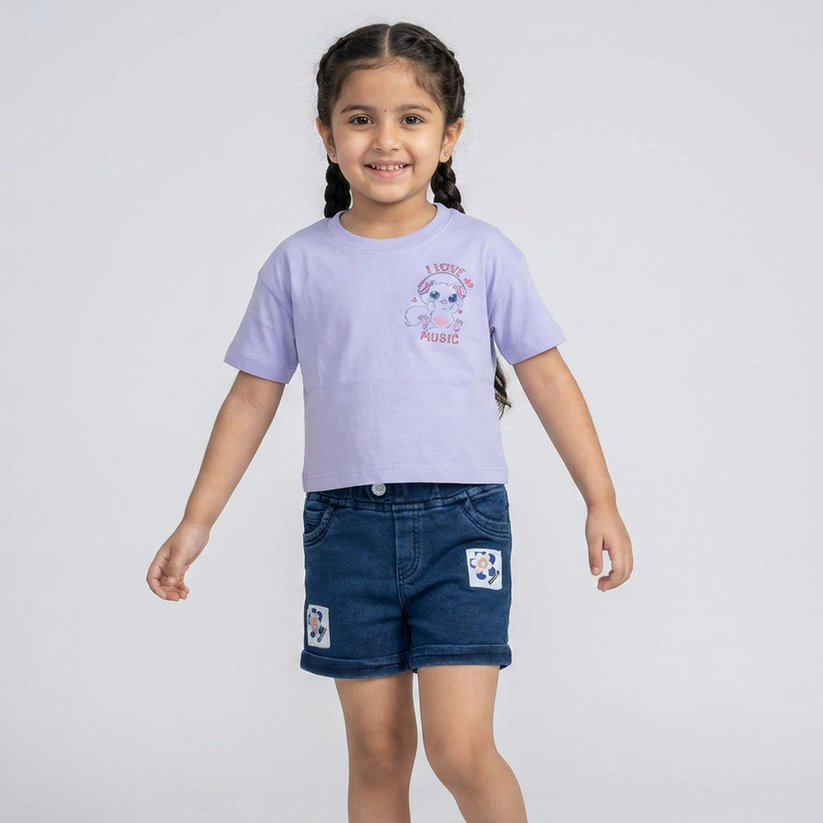 Girls "I Love Music" Graphic T-Shirt