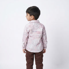 BOYS Printed Shirt with Graphic T-Shirt and Casual Pants Set