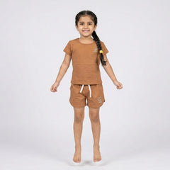 Girls Co-Ord Set – Casual Cotton T-Shirt & Shorts Outfit for Kids