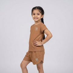 Girls Co-Ord Set – Casual Cotton T-Shirt & Shorts Outfit for Kids