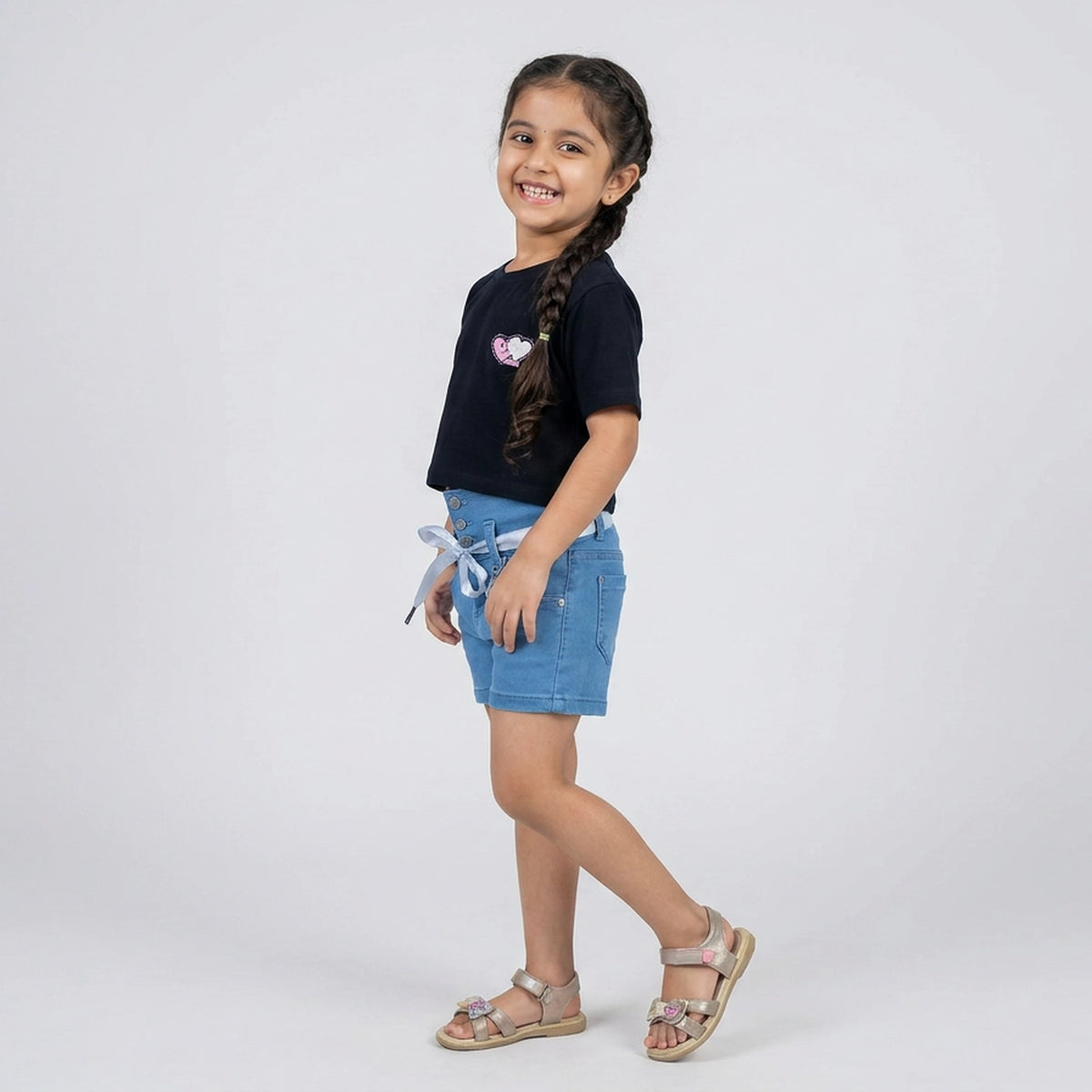 Girls Heart Patch T-Shirt