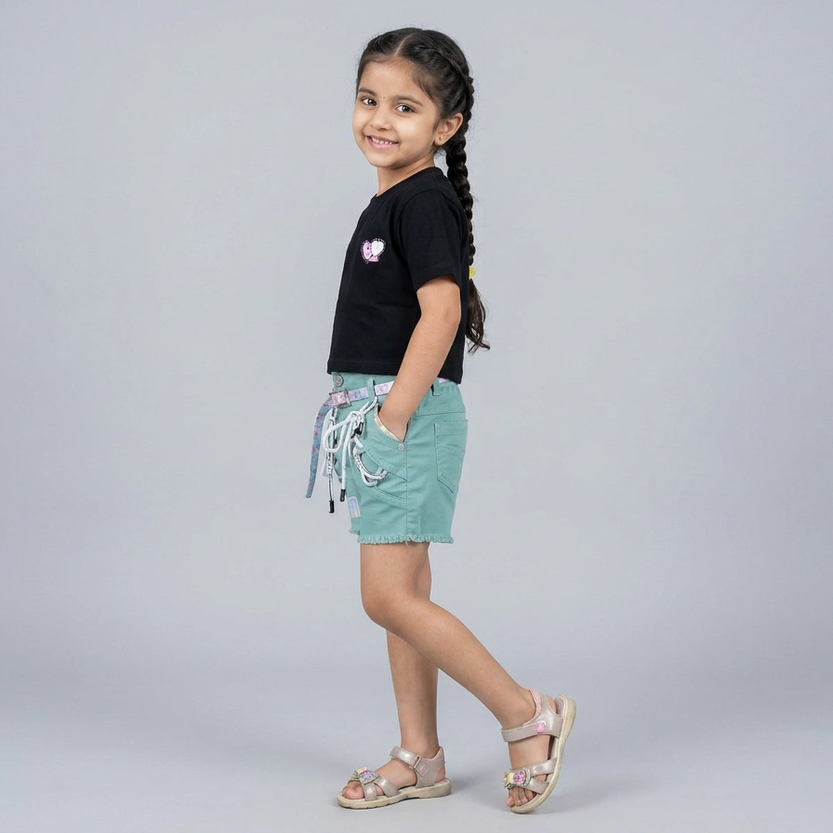 Girls Heart Patch T-Shirt