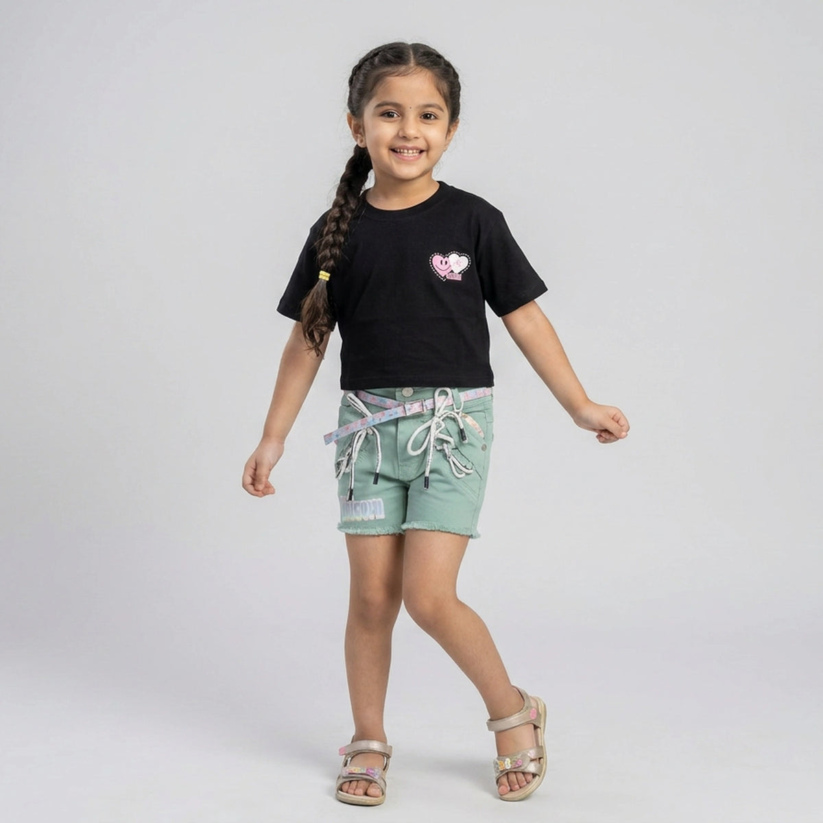 Girls Heart Patch T-Shirt