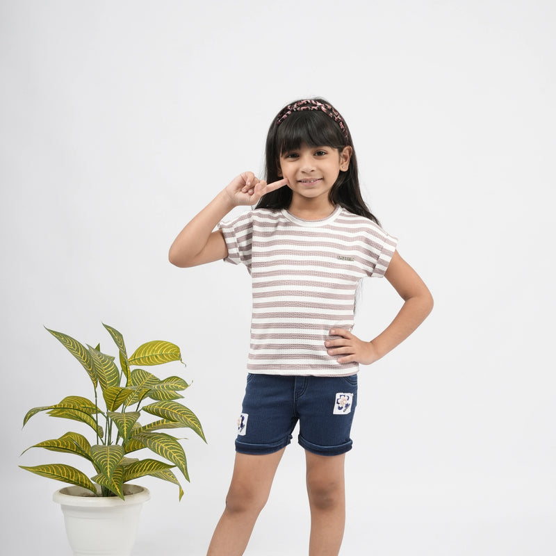 Fashionable Girls Striped Cotton T-Shirt – Perfect Everyday Wear