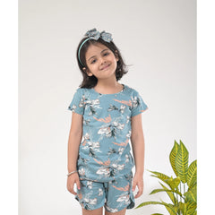 Stylish Girls Loungewear –  Drop Shoulder Top & Shorts Set