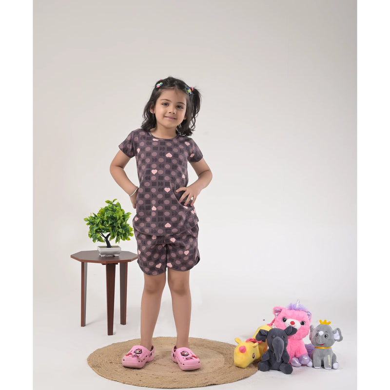 Stylish Girls Loungewear –  Drop Shoulder Top & Shorts Set