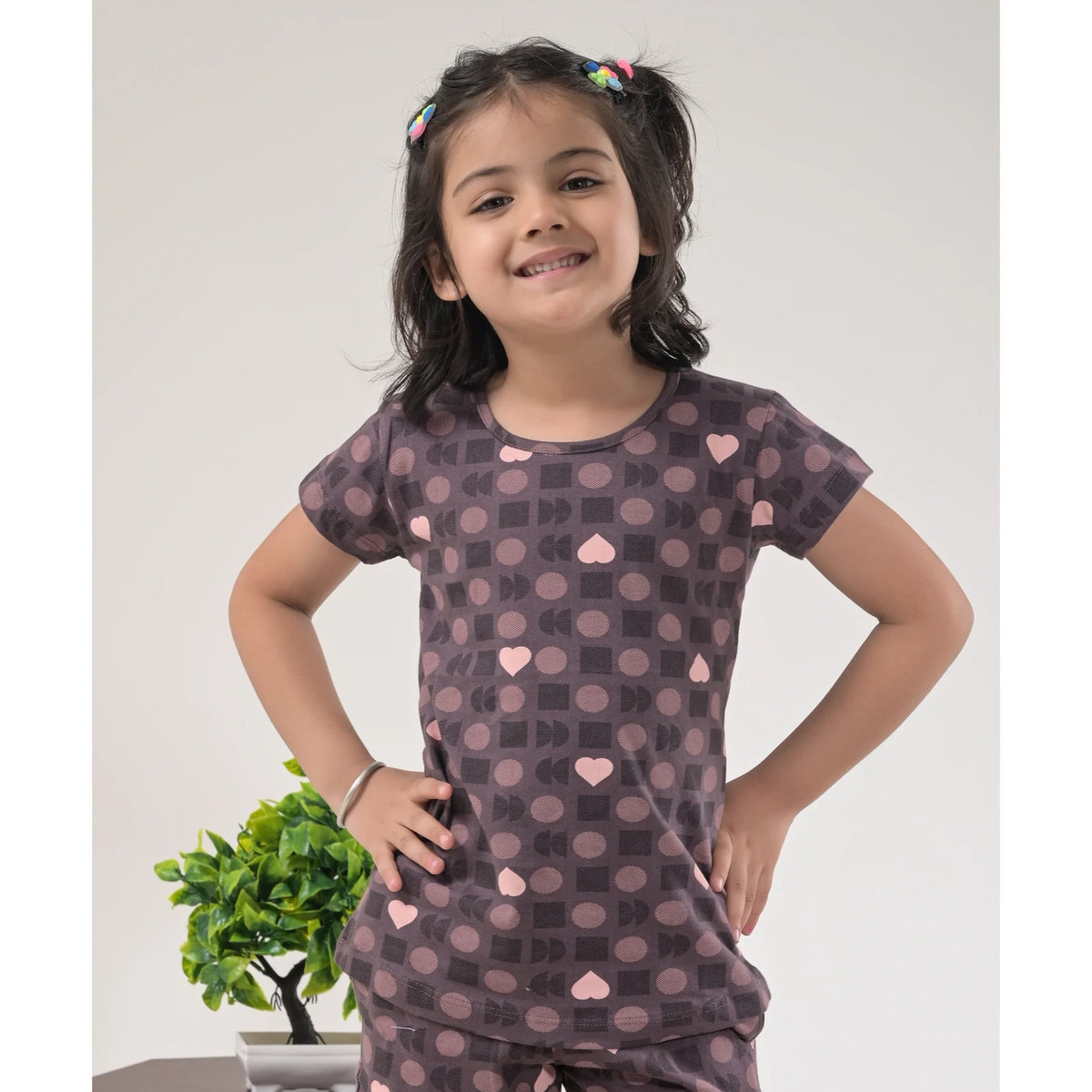 Stylish Girls Loungewear –  Drop Shoulder Top & Shorts Set - image 2