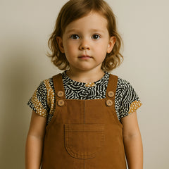 Girls’ Dungaree with T-Shirt Set – Multiple Colors | Stylish Kids Wear