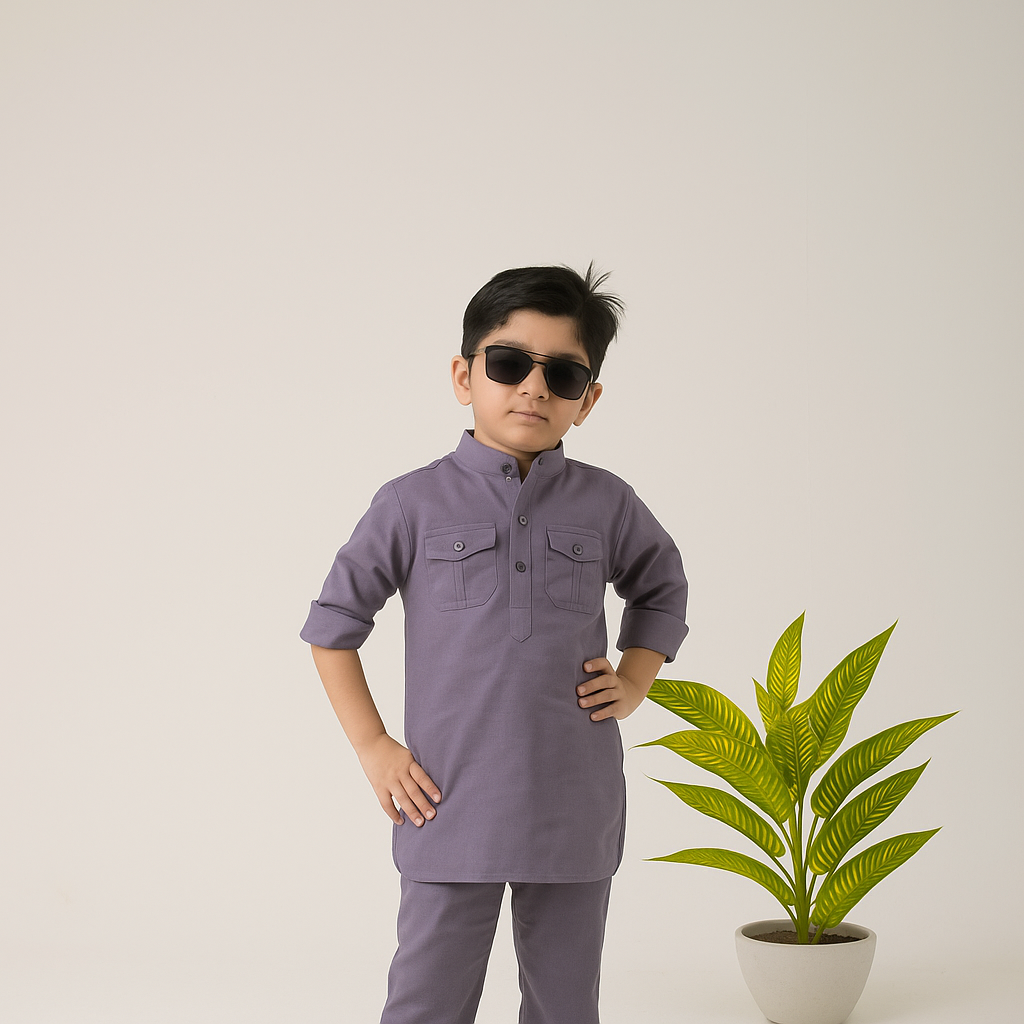 Comfort Meets Tradition – Boys' Casual Kurta Pyjama