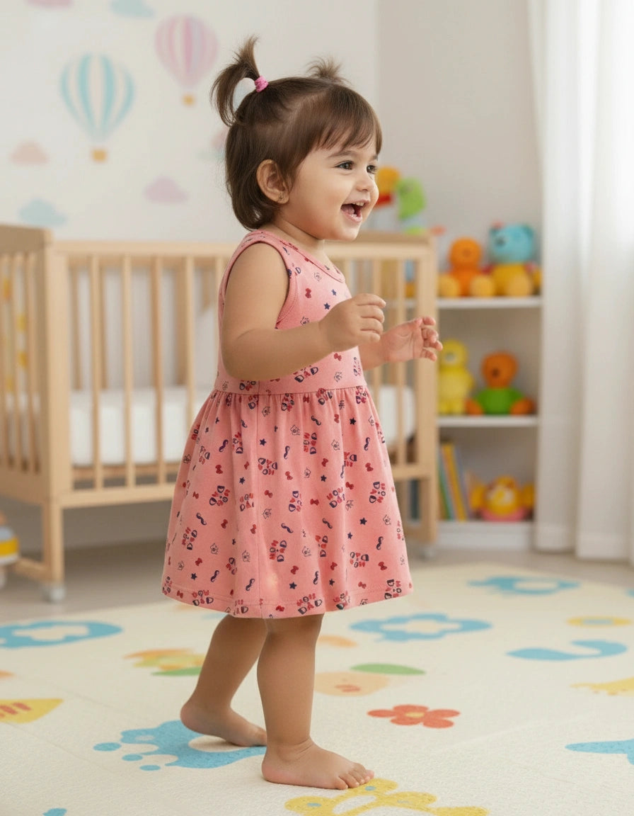 Pack of 2 Summer Frocks for Girls - 100% Pure Cotton, Soft & Stylish