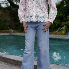 Women’s Light Blue Wide Leg Jeans – High Waist Casual Denim