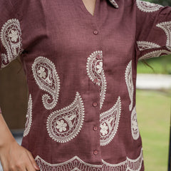 Women's Embroidered Cotton Coord Set