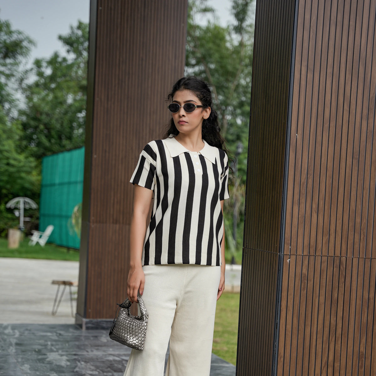 Women's Vertical Striped Knit Coord Set - image 3