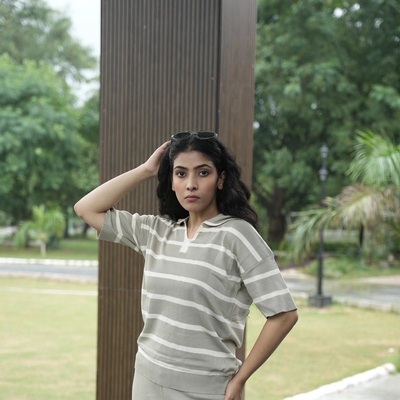 Women's Striped Knit Coord Set