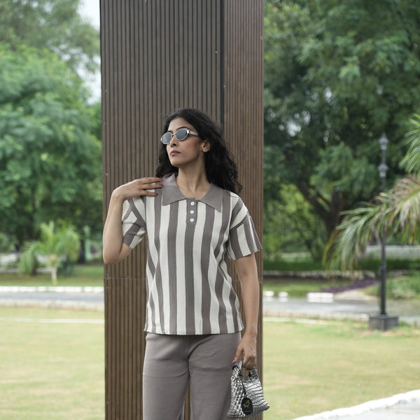 Women's Vertical Striped Knit Coord Set