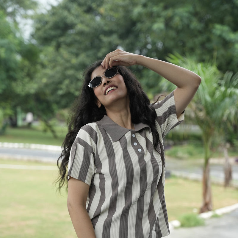 Women's Vertical Striped Knit Coord Set