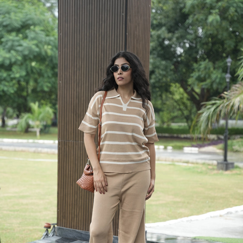 Women's Striped Knit Coord Set