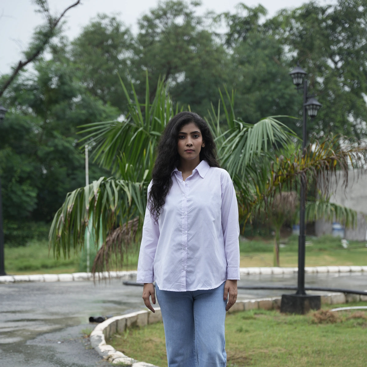 Women's Striped Oversized Formal Shirt - image 2