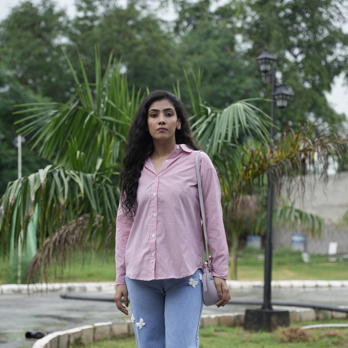 Women's Striped Oversized Formal Shirt - image 11
