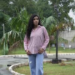 Women's Striped Oversized Formal Shirt