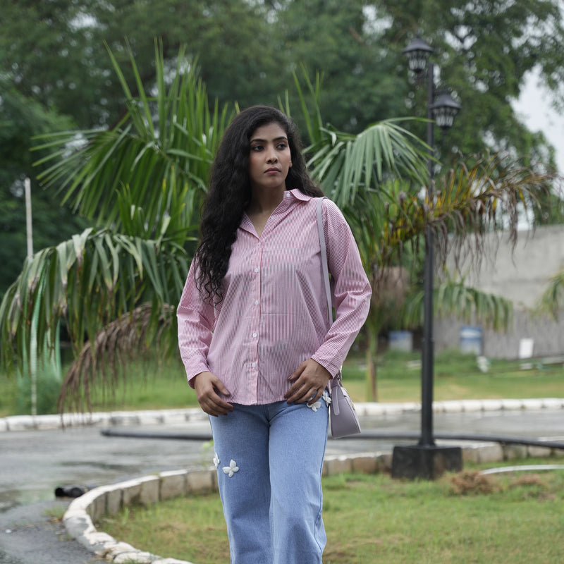 Women's Striped Oversized Formal Shirt