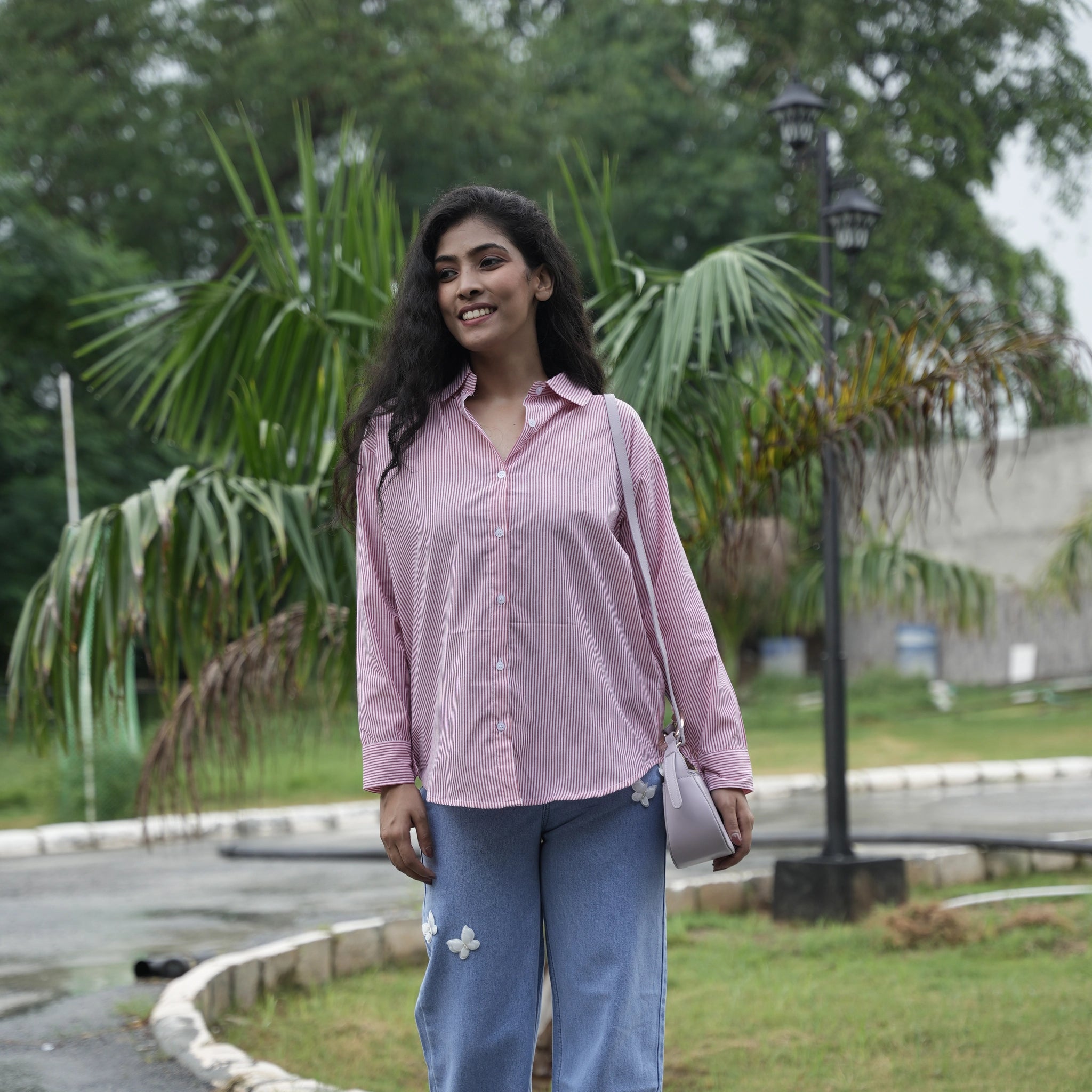 Women's Striped Oversized Formal Shirt