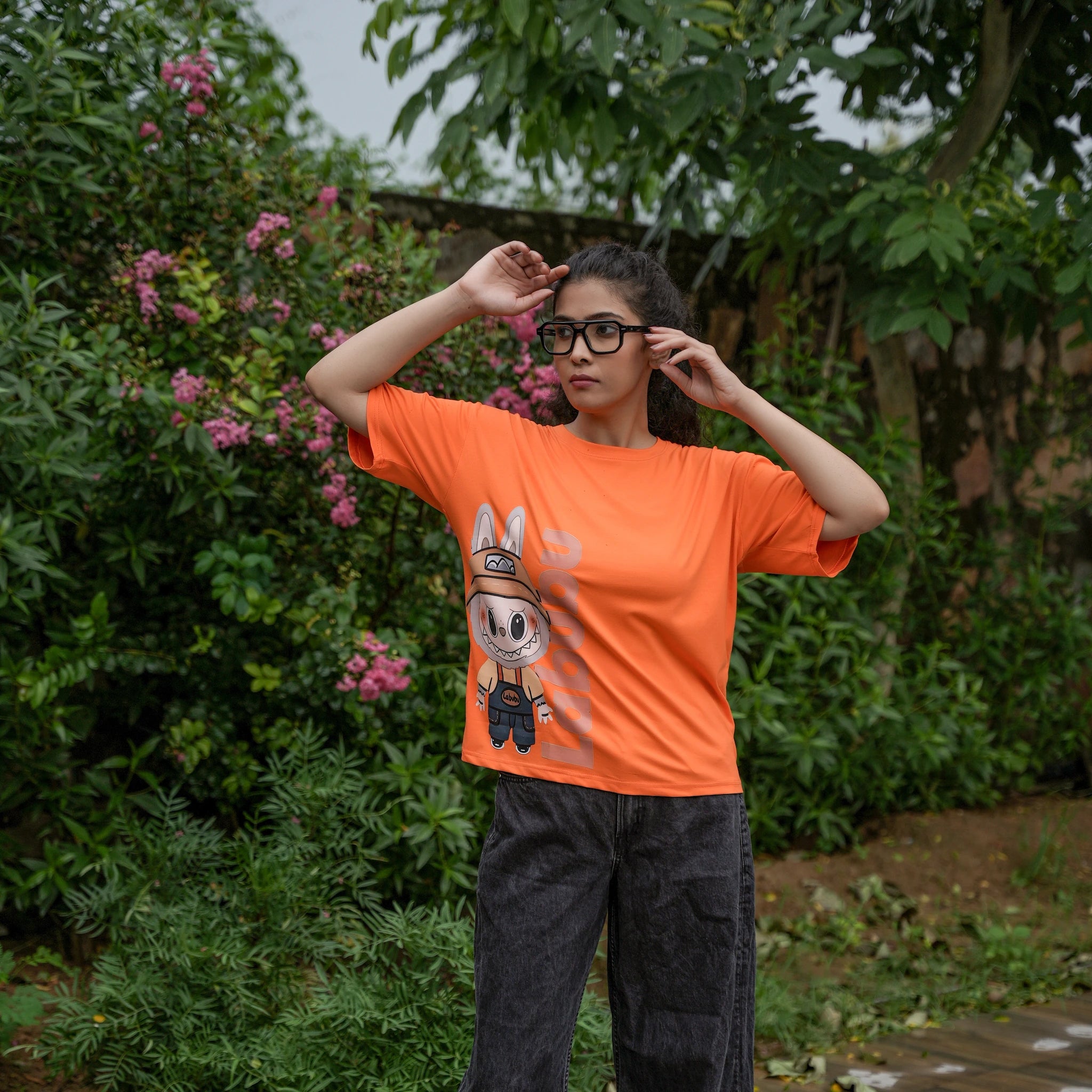 Women's Oversized T-Shirt – Labubu Cartoon Print