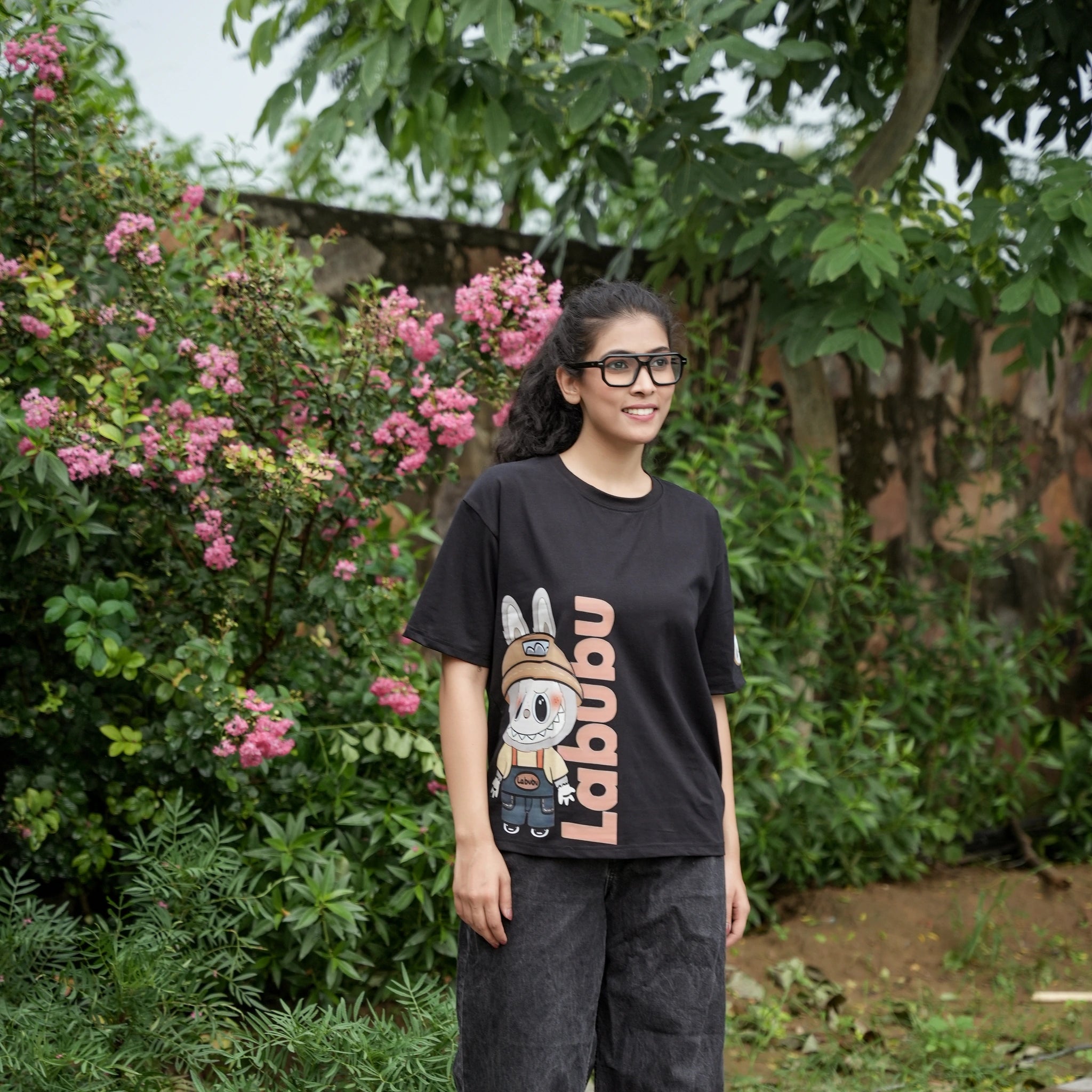 Women's Oversized T-Shirt – Labubu Cartoon Print