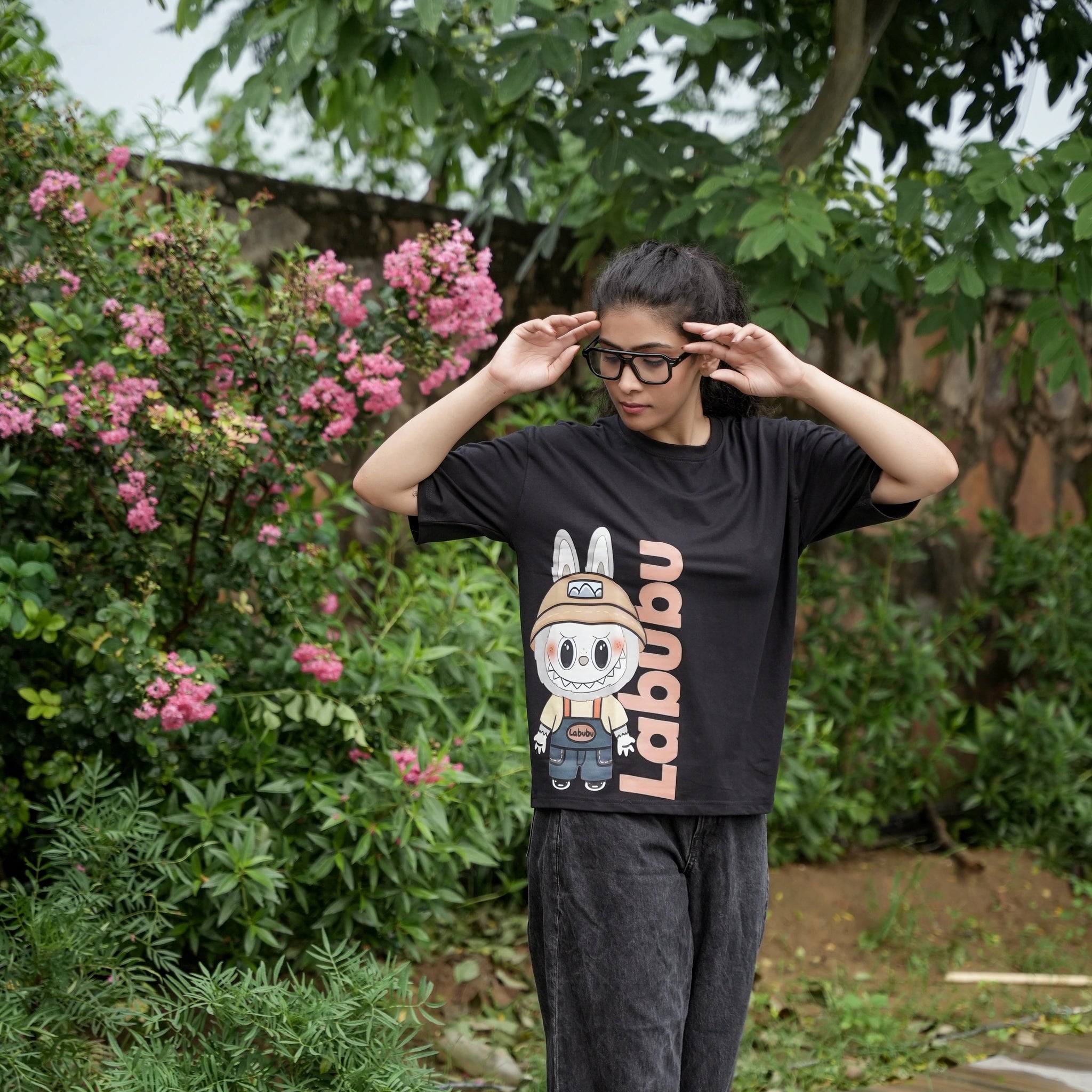 Women's Oversized T-Shirt – Labubu Cartoon Print