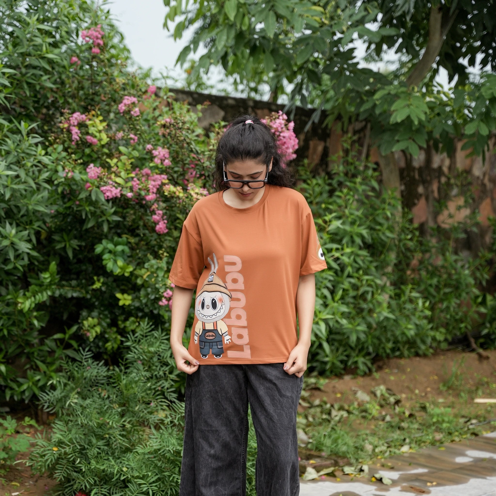 Women's Oversized T-Shirt – Labubu Cartoon Print