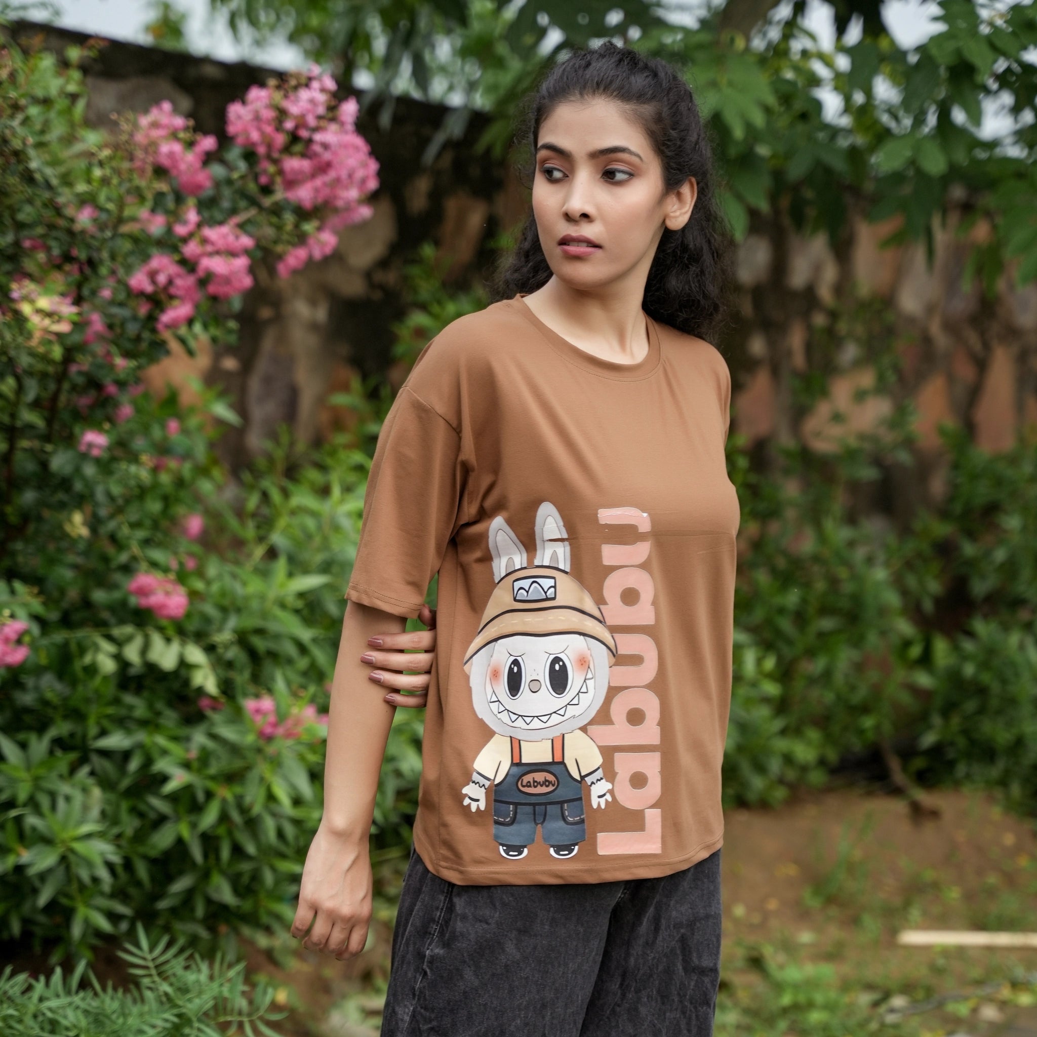 Women's Oversized T-Shirt – Labubu Cartoon Print