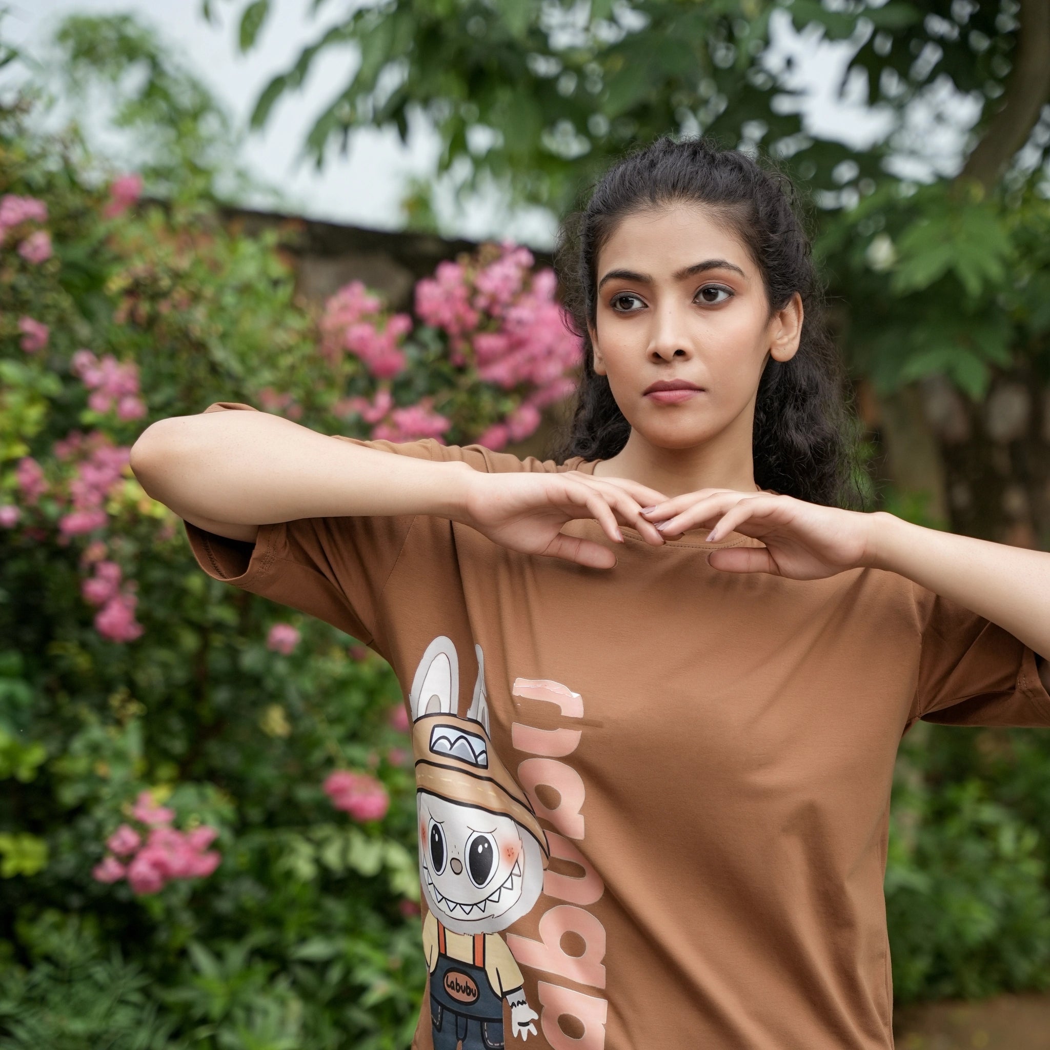 Women's Oversized T-Shirt – Labubu Cartoon Print