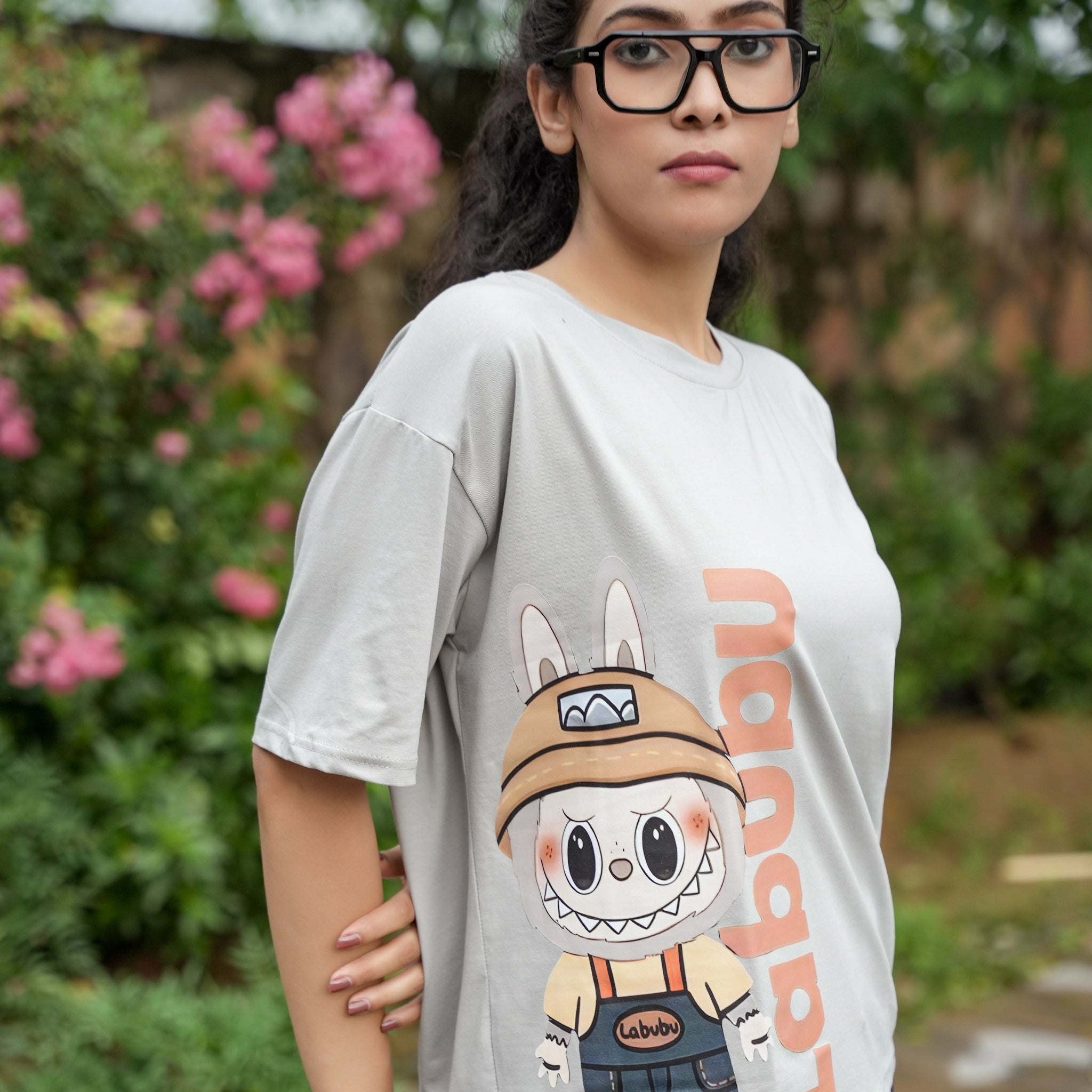 Women's Oversized T-Shirt – Labubu Cartoon Print