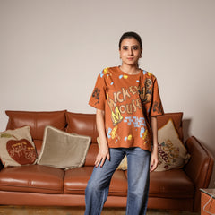 Women's Oversized T-Shirt – Mickey Mouse Graphic Print