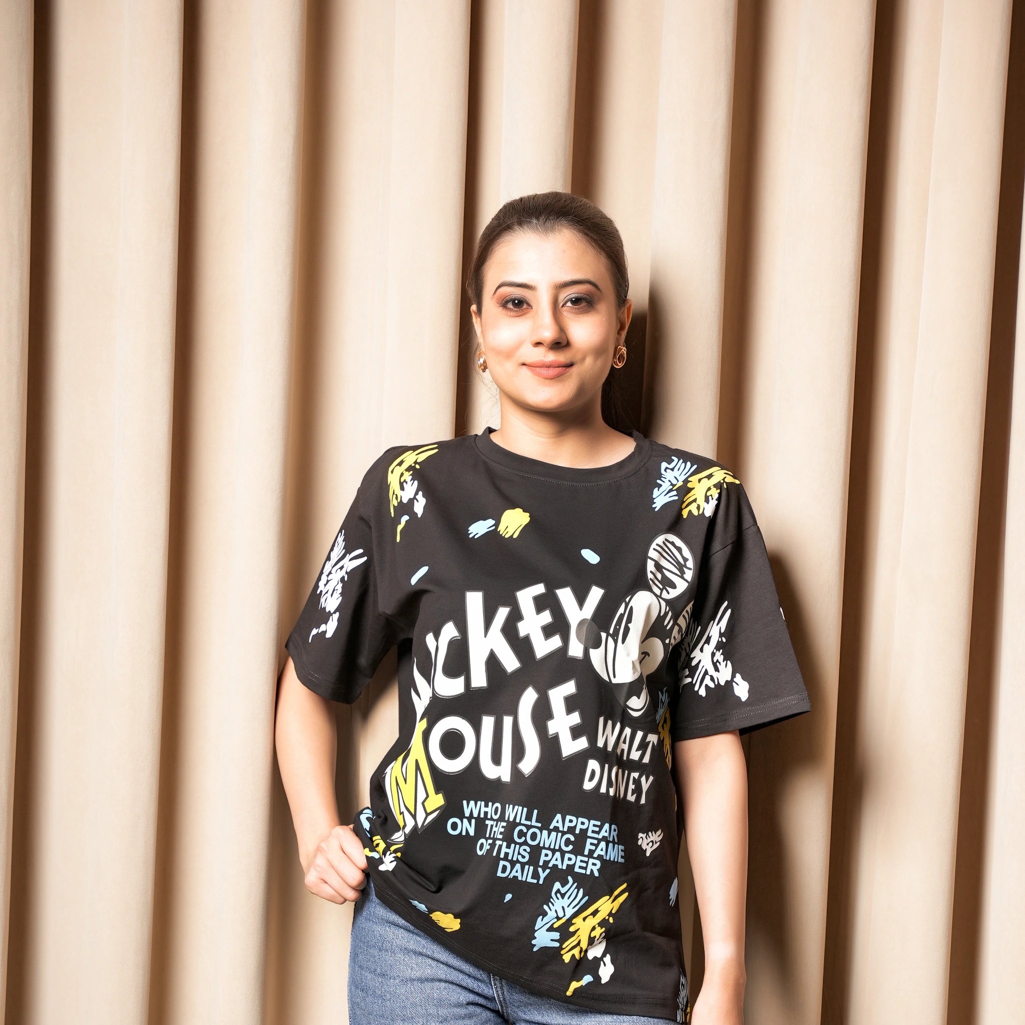 Women's Oversized T-Shirt – Mickey Mouse Graphic Print
