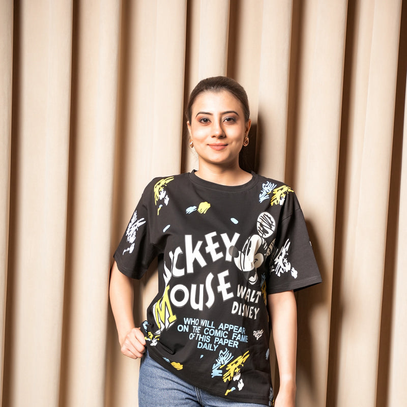 Women's Oversized T-Shirt – Mickey Mouse Graphic Print