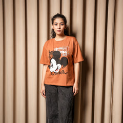 Women's Oversized T-Shirt – Winking Mickey Graphic Print