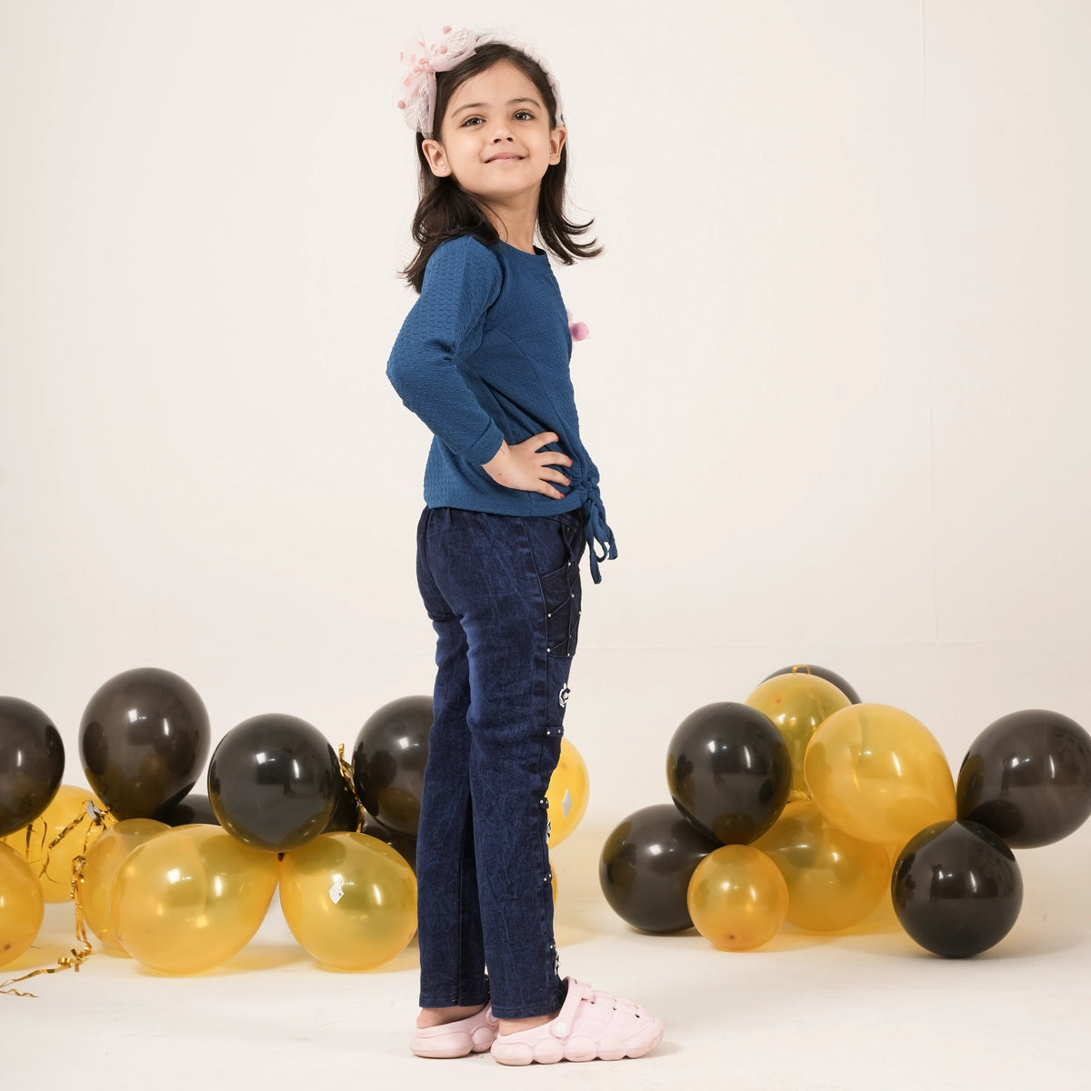 Girls Blue Full Sleeve T-Shirt with Cute Applique – Stylish Kids Casual Wear - image 4