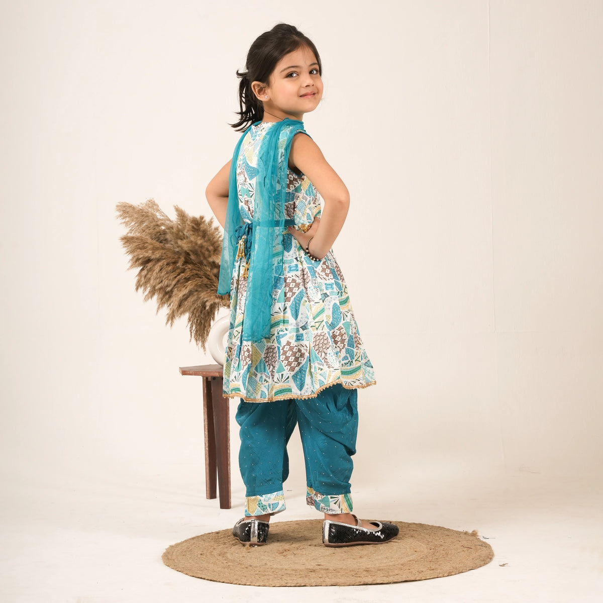 Girls Printed Salwar Suit with Dupatta – Ethnic Party & Festive Wear - image 2