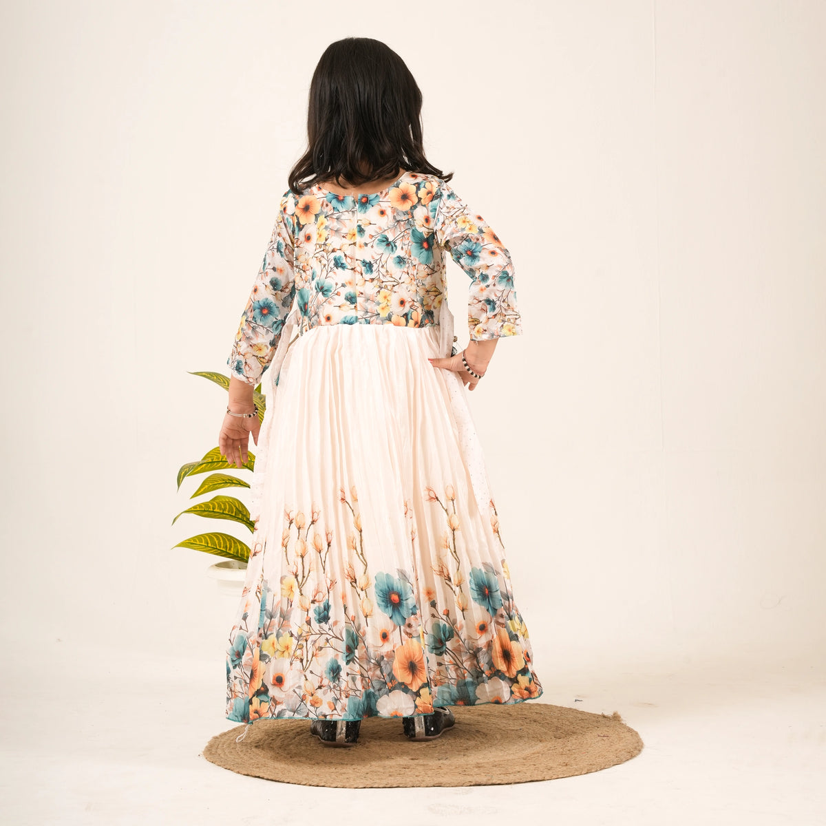 Girls Floral Gown with Jacket – Party & Festive Ethnic Wear - image 5