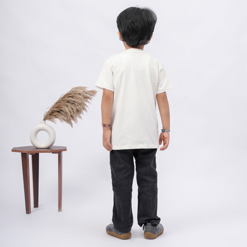 Boys BOSS Printed T-Shirt – White, Black, Purple & Grey
